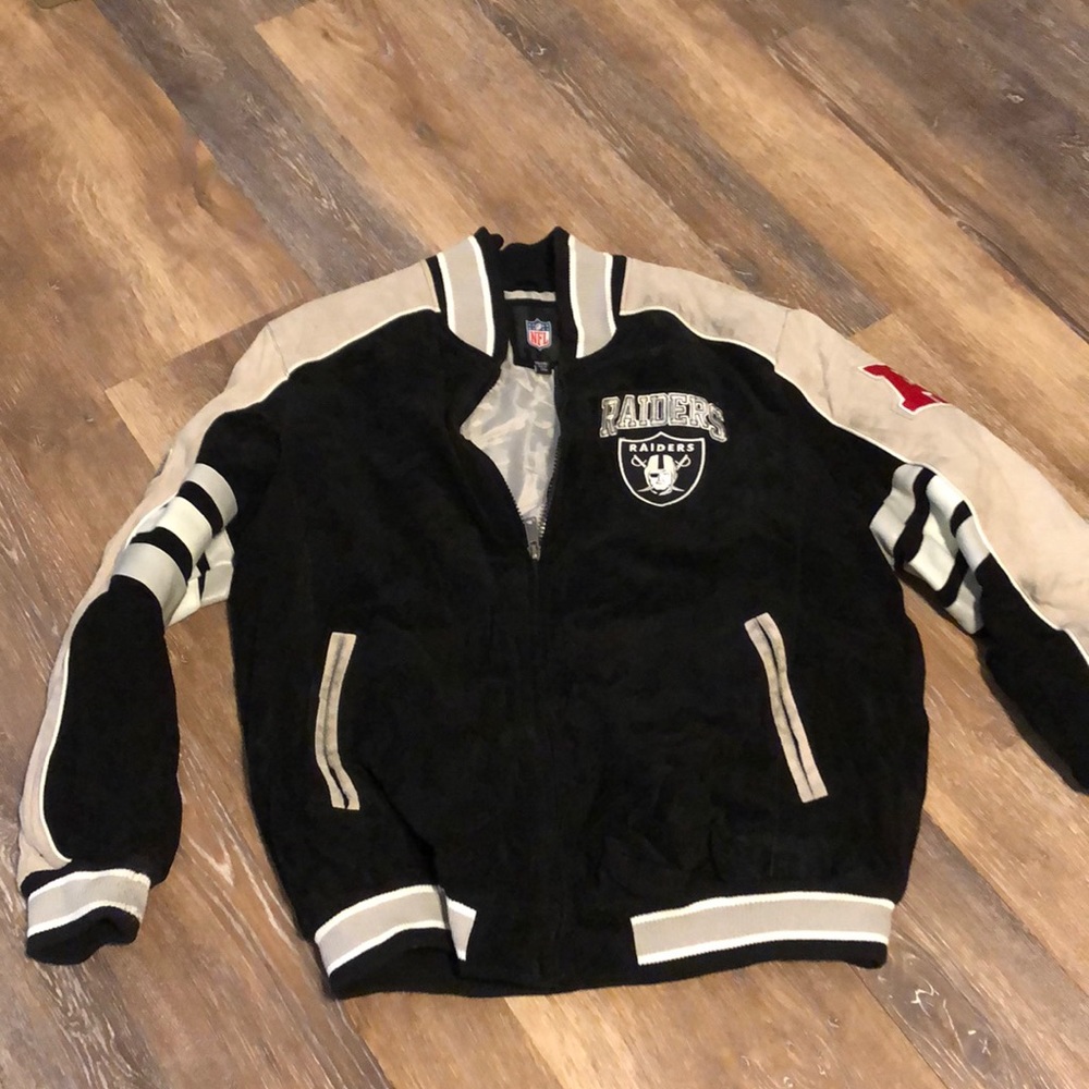 Black & Gray suede LA Raiders Jacket 2XXL/tall
